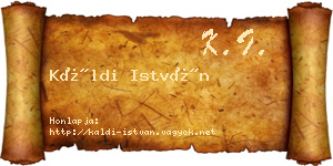Káldi István névjegykártya