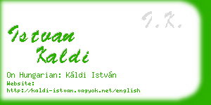 istvan kaldi business card